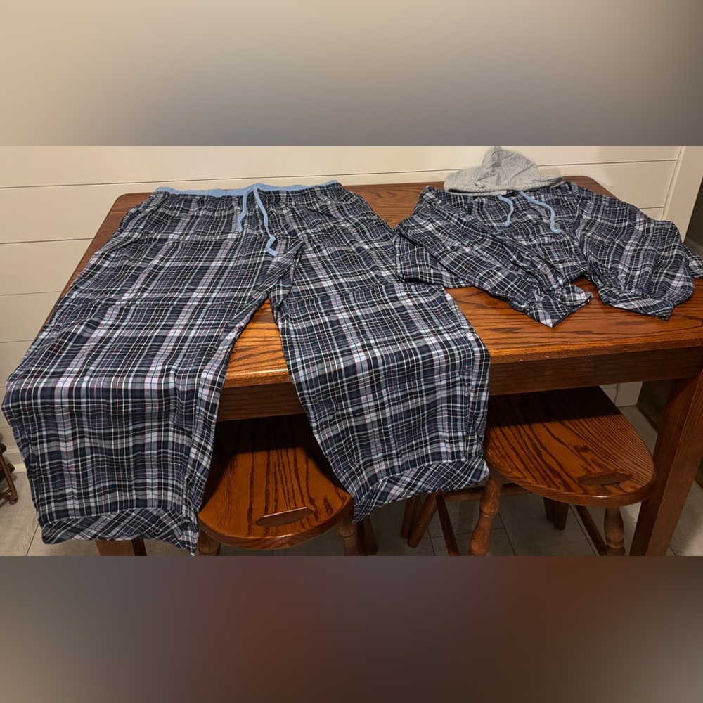 Victoria's Secret Blue Plaid Pajama Set